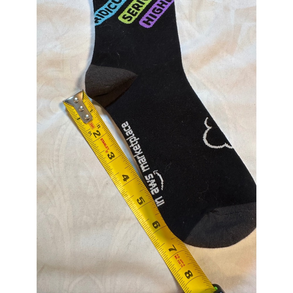 N2WS AWS Marketplace Tech Crew Socks Black Novelty Cloud Computing Swag NEW - Picture 5 of 5
